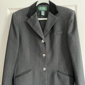 Lauren Ralph Lauren Charcoal Blazer with Velvet Color